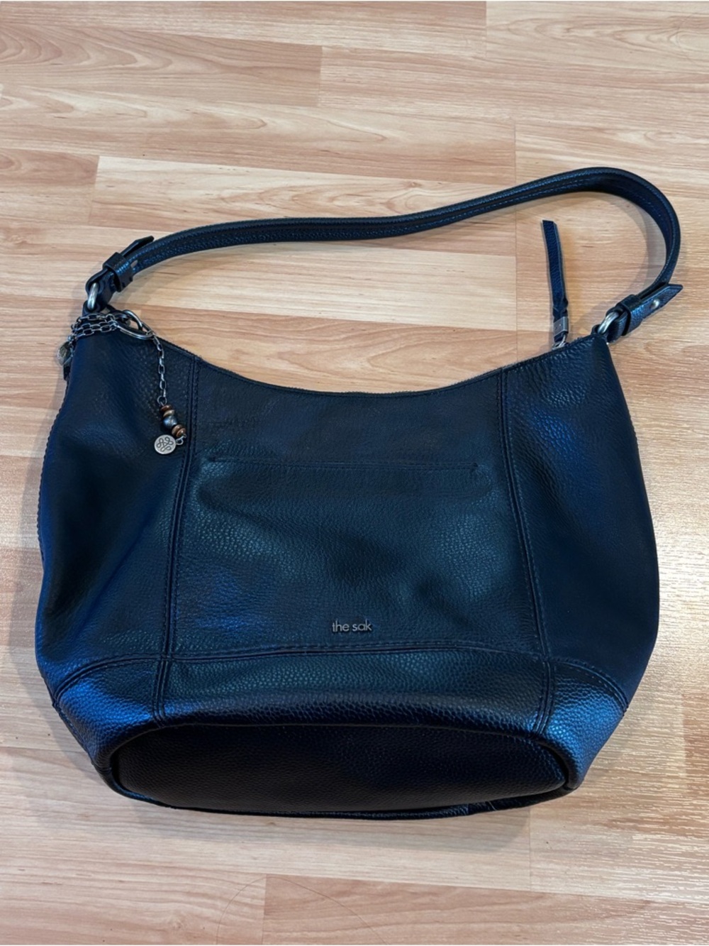 The Sak Black Pebbled Leather Hobo Shoulder Bag